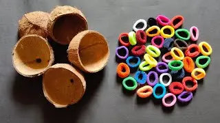 Unique Craft Using Coconut Shell and Rubber bands | Best out of Waste Spoons | Home decoration ideas