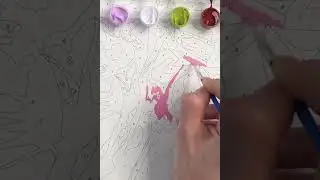 Картина по номерам Роза, 12 цветов холст на подрамнике 20x30 см