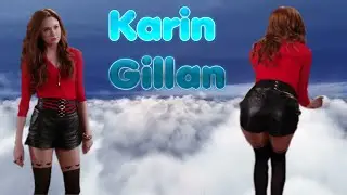 Karen Gillan in Black Leather Short