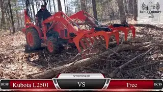Kubota L2501 | compact tractor tree clean up made easy | grapple