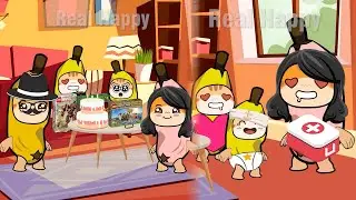 Banana Cat Family 🐱🍌 Cry 😿 and Happy 😸🥰 FUNNY FAMILY #2