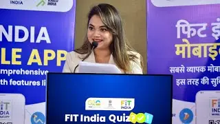 Best Corporate anchor Mayuri Malandkar hosting Fit India Quiz Competition Felicitation Ceremony.