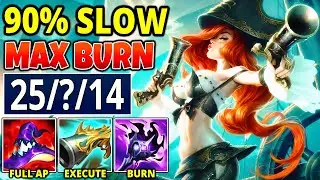 BROKEN 90% SLOW FULL AP MISS FORTUNE WITH COLLECTOR MAX BURN (INSTANT EXECUTE) - League of Legends