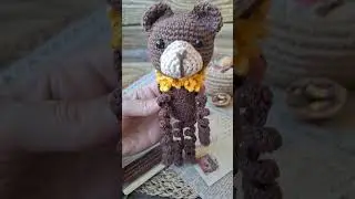 медведь игрушка осьминожка крючком из хлопка #игрушкидетям #медведь #crochet