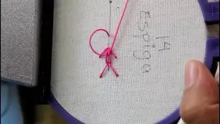 puntada  espiga, Puntadas para bordar, bordado fácil, bordado para principiantes.