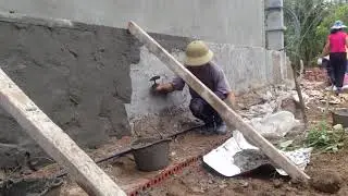 Amazing Techniques Construction Rendering Outside Wall - How To Render Brick Using Sand And Cement