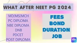 Degree And Diploma Course After Neet PG MD/MS/DNB/DIPLOMA PG/NBE DIPLOMA/PDCET  