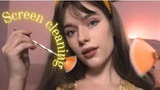 ASMR FACE BRUSHING, CLEANING, WASHING / ASMR on your screen