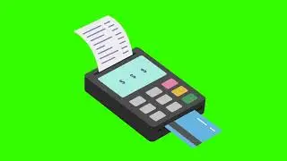 Swipe card machine green screen no copyright 