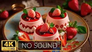 4K | ART Slideshow for TV | Cakes & Desserts | 1 Hour | No Sound