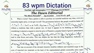 #395 :: Shorthand Dictation 80 wpm in English By MJK Stenographer