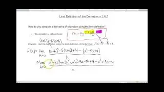 Screencast 1.4.2: Limit definition of derivative