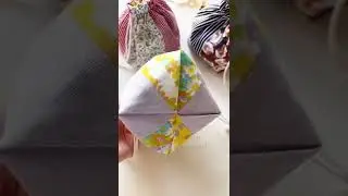 紙ふうせんみたいなミニ巾着/ Origami Mini Draw String Bag 
