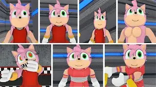 NEW ALL AMY ROSE  + OLD  AMY ROSE  JUMPSCARE!   Roblox Piggy FANGAME