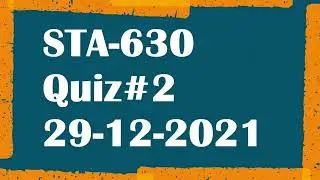 STA 630 Quiz 2 Research Method