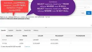 Урок 12. SQL. NULL значения