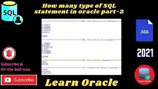 How many type of SQL statement in oracle database part-2