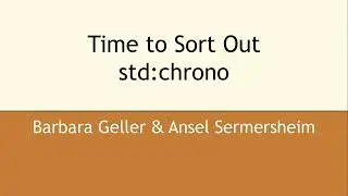 Time to Sort Out std::chrono