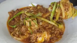 Espagueti de calabacita com Carne molida