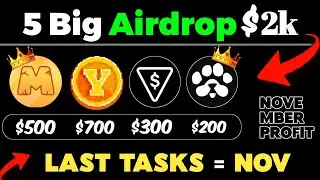 5 Best Airdrop Confirm Profit on November 🔥 | Memefi or 5 Airdrop Earn $500 USD