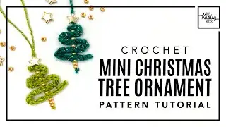 Mini Christmas Tree Crochet Pattern - Quick & Easy minimal holiday ornament - diy tutorial