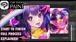 Hoshino Ai : Character Process in CLIP STUDIO PAINT (EXPLAINED) / Sketch to FINAL RENDER