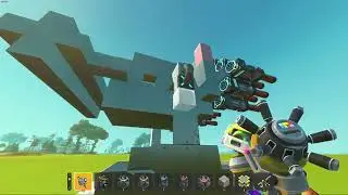 GATLING GUN VS FARMBOTS!!! (Scrap Mechanic)