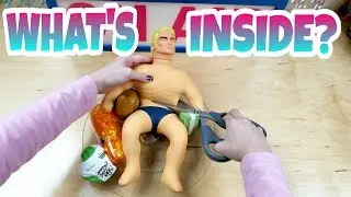 WHAT'S INSIDE MY SQUISHY SQUEEZE TOYS? CUTTING UP WORLDS LARGEST STRETCH ARMSTRONG AND SO MUCH MORE!