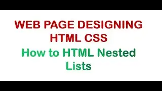 Nested List in HTML