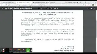 ASRB NET ARS & STO Exam 2021 Latest Update# Postponed