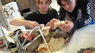 Washing our Bread so it's Clean