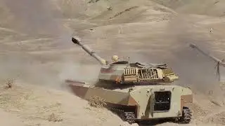 Russian Gvozdika Self-Propelled Howitzer Firing Exercise in Tajikistan