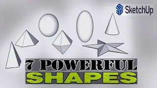 7 Powerful Shapes Draw in SketchUp | Modelling 7 Types Geometric Shapes in SketchUp, SketchUp Bangla