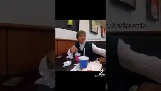 Tae gives the kid stickers!!