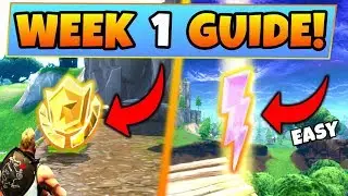 Fortnite WEEK 1 CHALLENGES GUIDE! – LIGHTNING BOLTS LOCATIONS, Treasure MAP (Battle Royale Season 5)