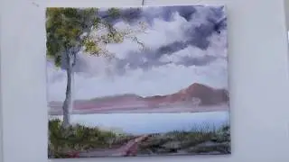 Холст для акварели. Плюсы и минусы. Акварельный пейзаж на холсте. Watercolour on the canvas.