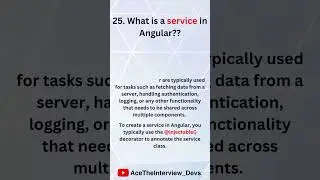 What is a service in Angular? 