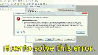 how to solve Sql Server error Instance Specific Error Occurred