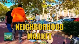 Neighborhood Market Tres Cantos Walking Tour Madrid Spain 4K