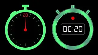 Stopwatch 20 Second No Copyright - Pastel Green Frame