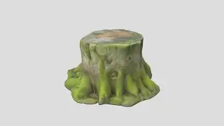 Tree Stump 3 - low poly PBR 3d model