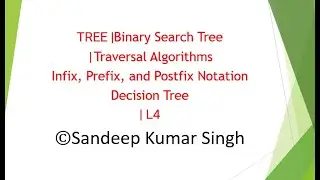 TREE |Binary Search Tree |Traversal Algorithms | Infix, Prefix, and Postfix Notation  | L4
