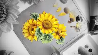 Watch a Sunflower Bloom Under My Brush acrylic painting of flowers