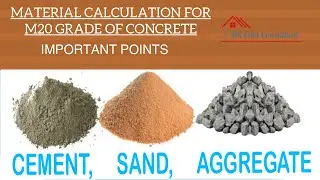 How to calculate Cement, Sand, and Aggregate for M20 Grade of concrete