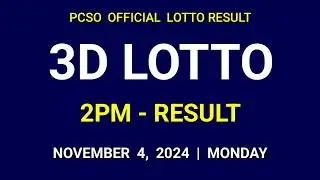 3D LOTTO RESULT 2pm draw November 4, 2024 Monday PCSO Swertres Lotto Result Today 1st Draw