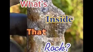 Shiny rock = smash with big hammer to see what’s inside #geology #minerals #pretty #crystals #rock