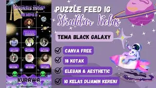 Tutor Feed Instagram Struktur Kelas di Canva Tema Hitam Galaxy