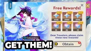 GET FREE MASSIVE PRIMOGEMS (6010) + PULLS (46) | Columbina, Genshin Columbina, Columbina Genshin