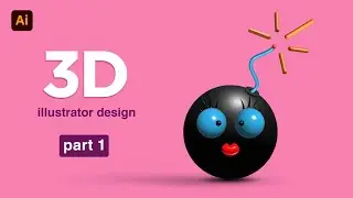 HOW TO CREATE A CUTE 3D BOMB | illustrator Tutorial 💣