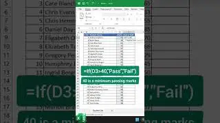 Automate "Pass" or "Fail" with If function #excel